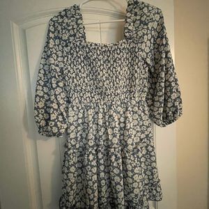 Blue floral dress